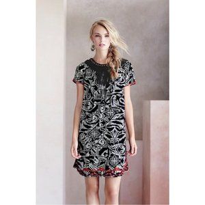 Anthropologie Black and White Patterned Dress